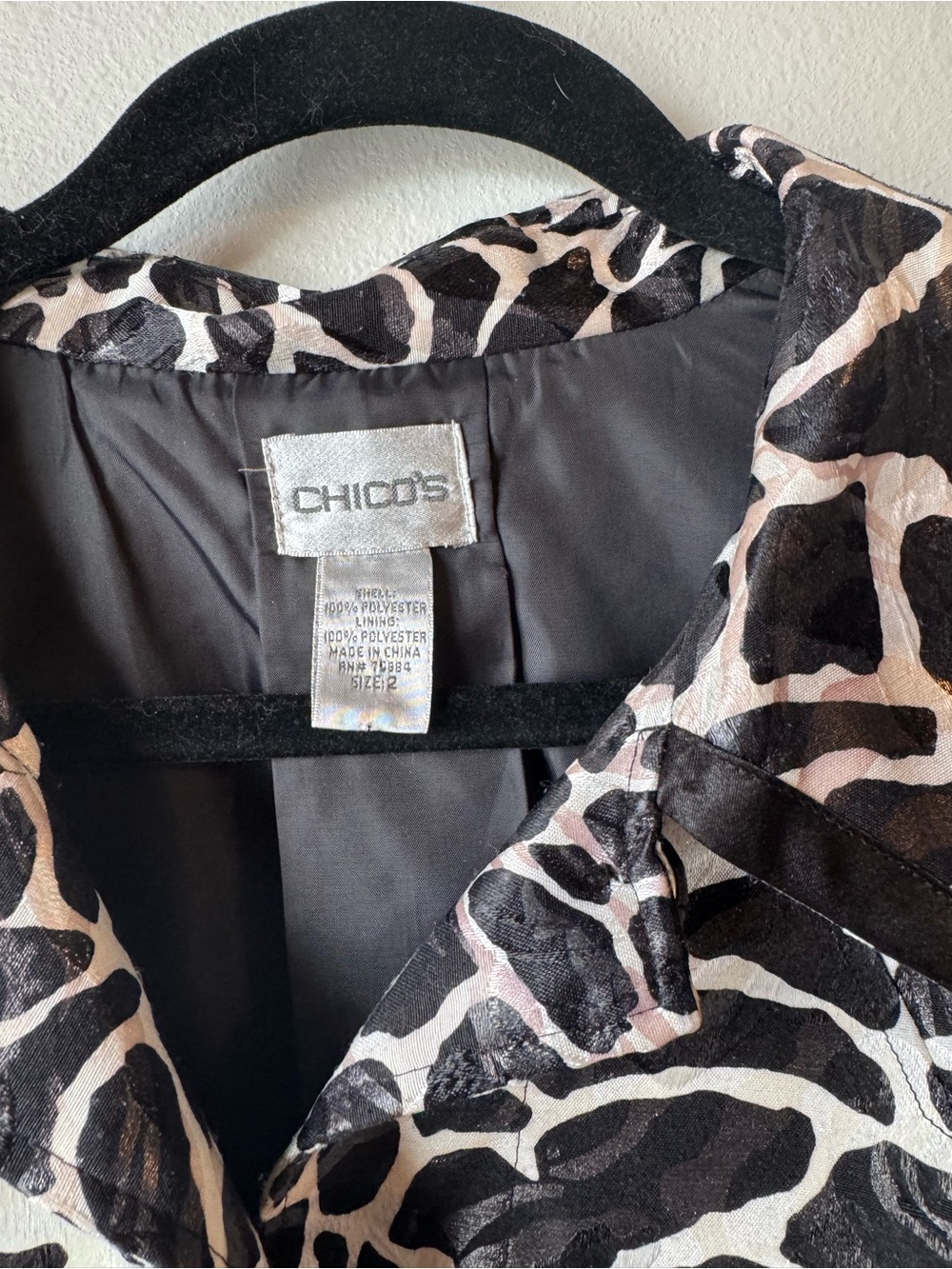 Chicos Black & White Animal Print Blazer - Picture 3 of 6